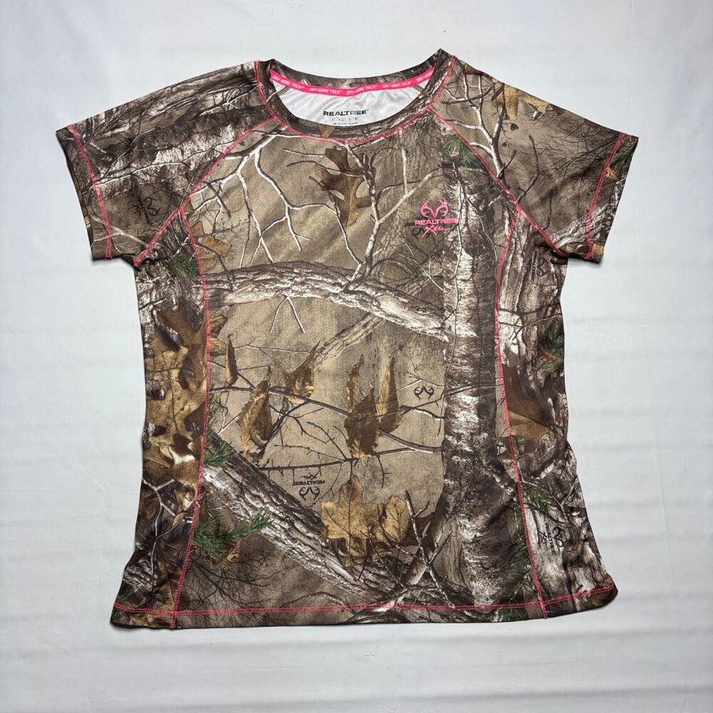 Realtree Xtra Camo Womens Shirt XL Dri More Tech Short Sleeve Camouflage T Shirt